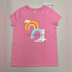 Girls' Rainbow Short Sleeve Graphic T-Shirt - Cat & Jack™ Bright Pink